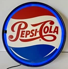 PEPSI COLA LED NEON SIGN VINTAGE LOOK 12" SIGN BOTTLE CAP SHAPE BRAND NEW