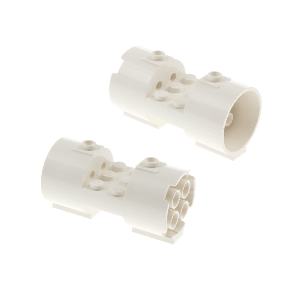 2x Lego Cylinder 3x6x2 White Turbine Engine Nozzle Star Wars 9493 10212 93168