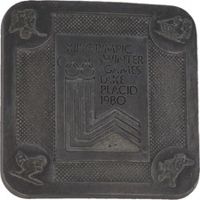 1980 Winter Olympic Games Lake Placid Xiii Sports Ski Hockey Vintage Belt Buckle