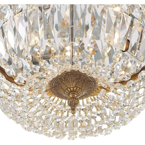 Crystorama 714-OB-CL-MWP Waltham Flush Mount Olde Brass - Picture 5 of 10