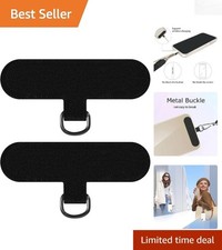 Stylish 2 PCS Phone Lanyard Anti-Loss Clip for Smartphone Safety - Nylon Black