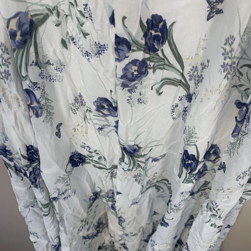 Платье Reformation Emmie Midi Cottagecore опрятное синее с цветочным рисунком размер 8 мульти - Изображение 4 из 4