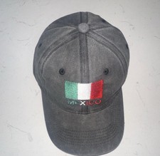 Gray Mexico Flag Embroidered Baseball Cap Hat...