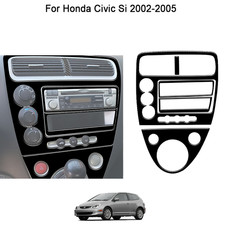 Center Console Panel Abs Trim Gloss Black For Honda Civic Si 2002-2005 5pcs Center Console Panel Abs Trim Gloss Black For Honda Civic Si 2002-2005 5pcs