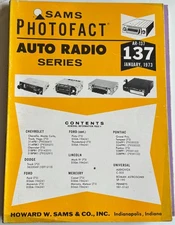 Vintage Service Manual Sams Photofact Auto Radio Series Vol. 137 January 1973