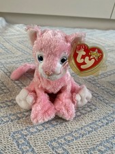 TY BEANIE BABY CARNATION - PINK CAT - EXCELLENT CONDITION - RETIRED WITH TAGS