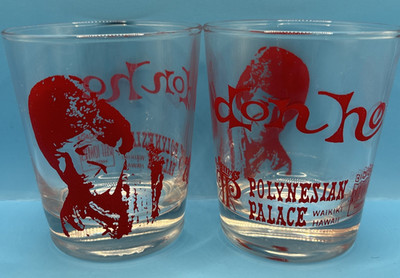 VTG Lot of Two (2) Don Ho Polynesian Palace Cocktail Glasses - Waikiki, Hawaii