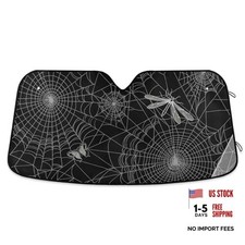 Car Windshield Sun Shade, Spiderweb Butterfly Dragonfly M Spider Web 2