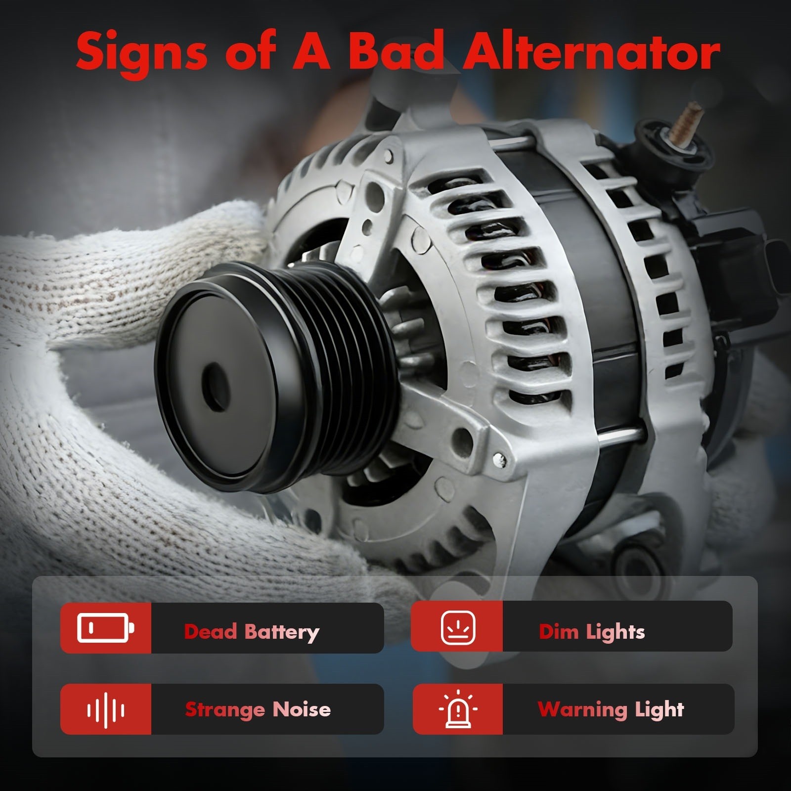 Alternator For Chevy Tractor 10SI 1-Wire One Wire 2 Groove Pulley 63AMP ...