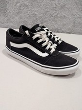 Vans Old Skool Ward Black Skateboarding Shoes Classic Canvas Suede Women Sz 8.5
