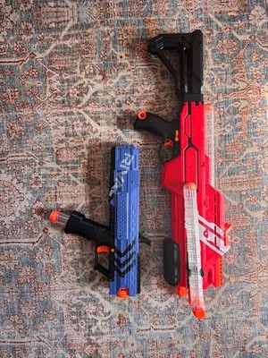 TWO NERF RIVAL BLASTERS APOLLO AND HYPNOS WITH DART POUCH