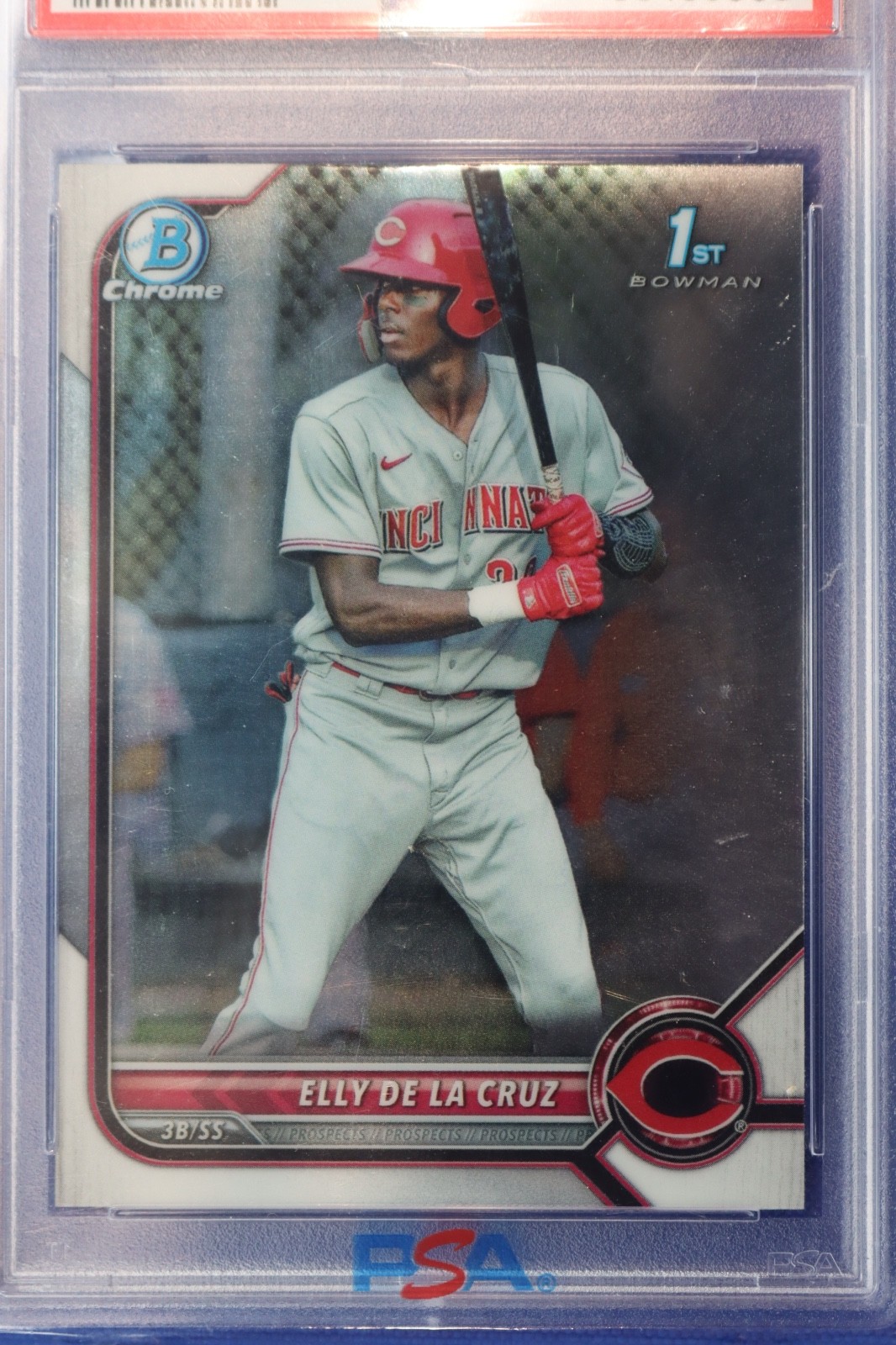 2022 Topps 1st Bowman Chrome ELLY DE LA CRUZ Rookie Card PSA MT 9 REDS RC #BCP50 view 2