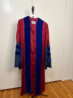 Vintage E.R. Moore Red & Blue Choir & Pulpit Gown Robe   Size Medium