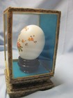 Chinese Hand Painted Egg in Glass Display Case Orange Flowers and Bird Oriental — photo 2