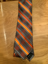 Vintage Arrow 100% Silk Men’s Neck Tie Made In USA Orange/ Gray Abstract
