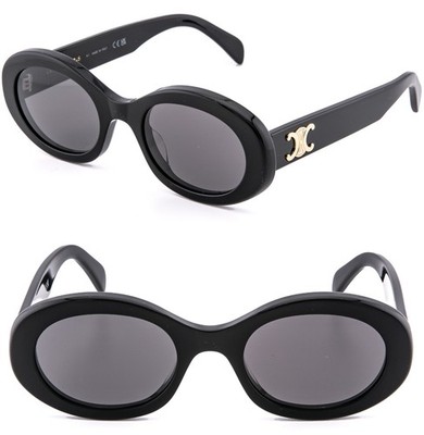 CELINE CL40194U 40194 TRIOMPHE Paris Black Gold Logo Oval Unisex
