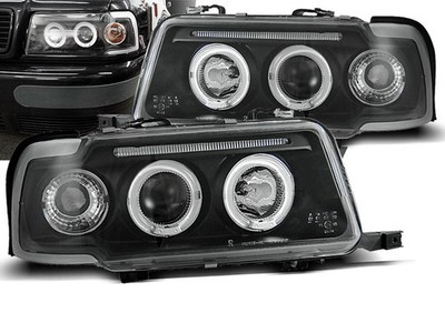 Headlights for Audi 80 B4 1991 1992 1993 1994 1995 1996 VR-1115 Angel Eyes Black