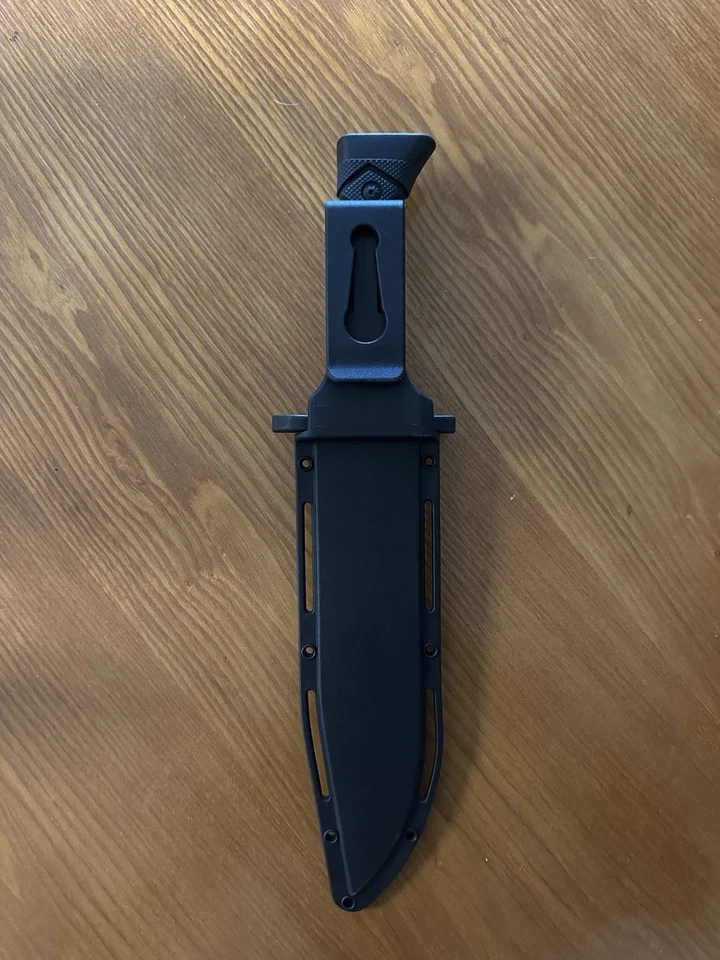 Гигантский массивный охотничий нож с фиксированным лезвием D2 с накладным монтажом/кожаные ножны - Изображение 4 из 4