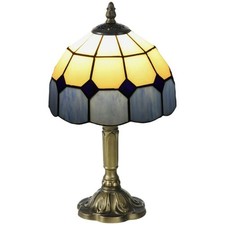 Image of HOMCOM Antique Table Lamp, for Bedroom Bedside, Bulb not Included, Blue