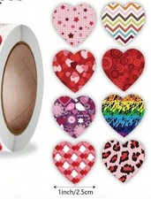 40 PCs Heart Shaped 1  Stickers Multi Colored Envelope Seals Valentines Day