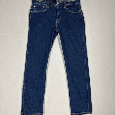 Levis 502 Jeans Mens 32X30 Blue Regular Taper Red Tab Dark Wash Stretch Denim