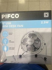 Image of PIFCO USB Desk Fan 4” Perfect For Cooling Down Portable Easy To Use,White