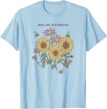 Bees Are Our Friends Sunflower Floral Core T-Shirt