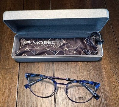 NEW MOREL 40102N BB03 BLUE BLACK AUTHENTIC EYEGLASSES 49-19