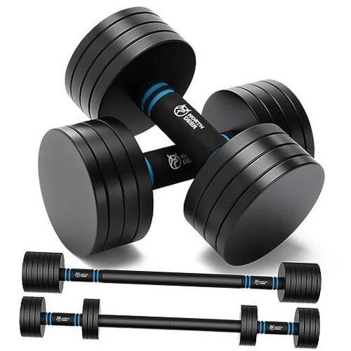  V2.0 Upgraded Adjustable Steel Dumbbells 40LB / Black 20lbs Pair (2×20lbs)