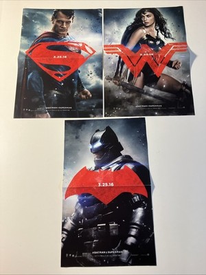 Set Of 3 NM Unused 2016 11''x17'' Batman vs. Superman Promo Promotional Poster