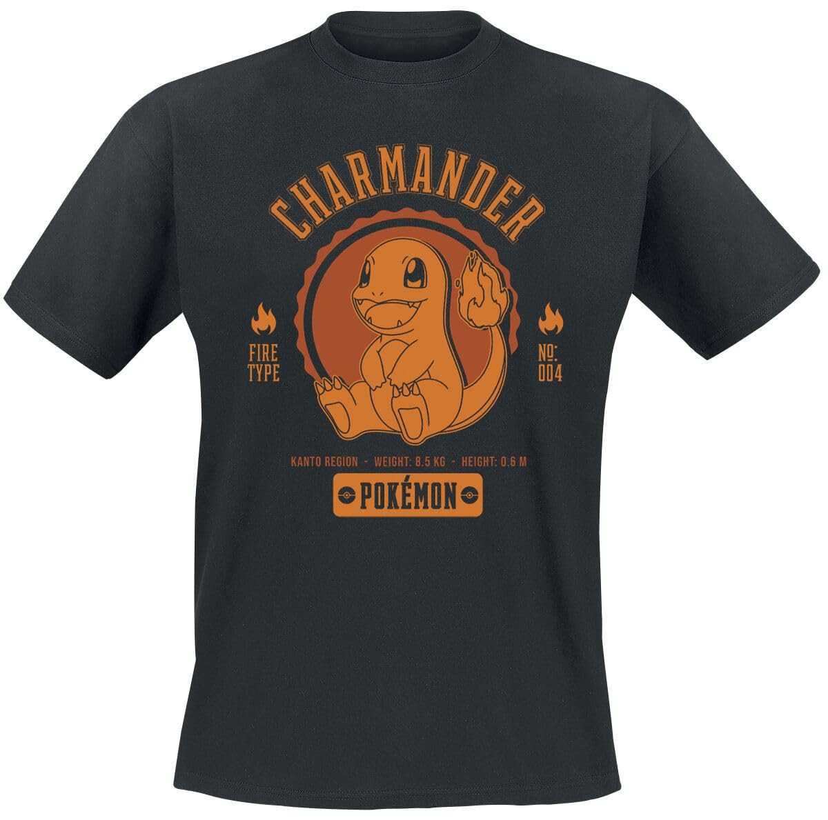 Мужская футболка Pokmon Charmander Black Regular XX-Большой черный 4090₽
