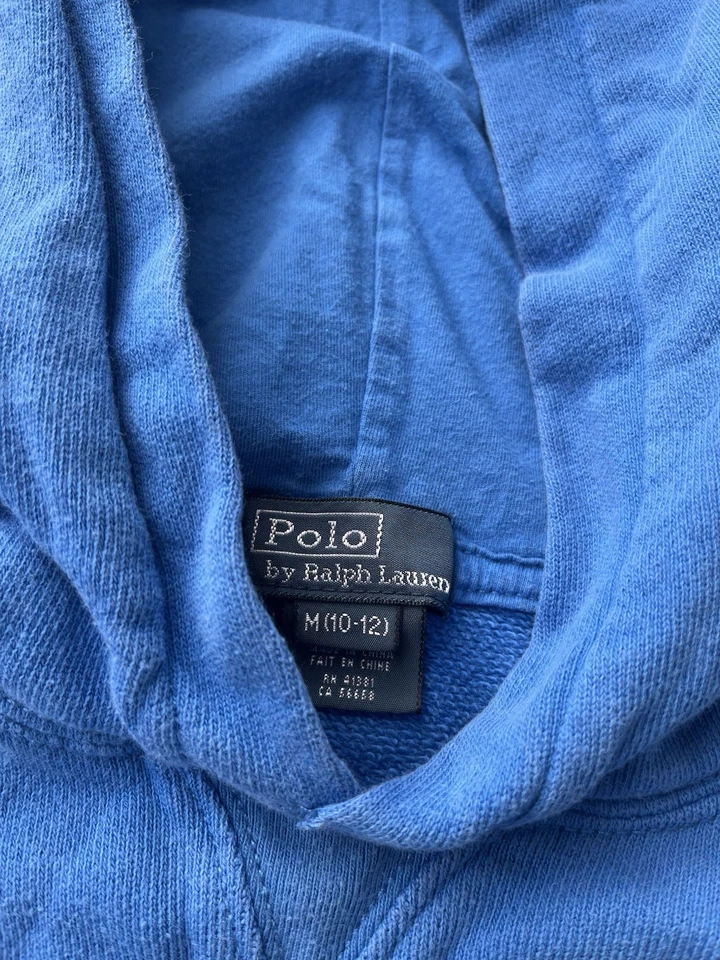 Polo Ralph Lauren BOY'S big pony hoodie hooded sweatshirt M 10-12 blue RL 67 - Image 3 of 4