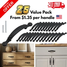 25 Pack Black Arched Farmhouse Cabinet Pull Drawer Pull Black Dresser Handles
