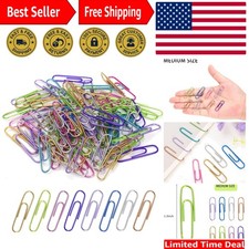Stylish Assorted Colored Paper Clips - 240 Count in Handy Box for Organization