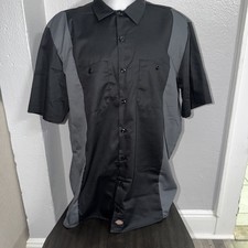 Dickies Shirt Men s Size 2XL Two Tone Short Sleeve Button Up Work Shirt NWOT