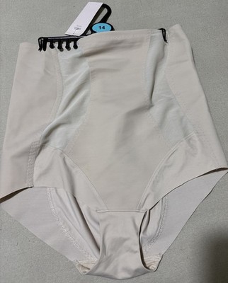 M&S BODY FIRM CONTROL NO VPL FULL SLIPS WAIST CINCHER IN NUDE SIZE 14
