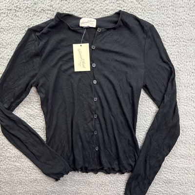 Universal Thread Womens Small Black Ribbed Button Down Cardigan