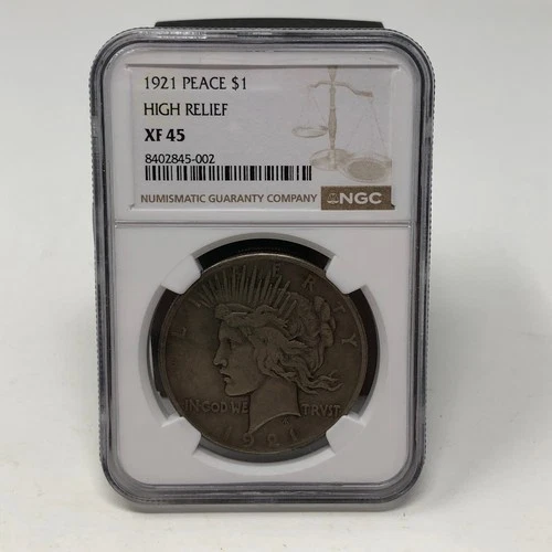 1921 $1 Peace Dollar High Relief First Year Choice Extremely Fine NGC XF 45