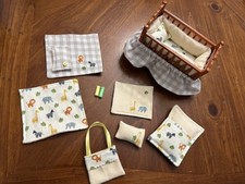 NEW handmade crib bedding set for mini Zuru silicone baby. NO DOLLS