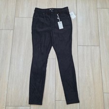 Good American Good Legs Faux Suede Skinny Pants Womens 12 Black Stretch NWT