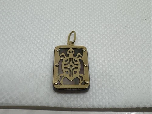 Beautiful Rare Mother Of Pearl Hawaiian 18k Gold Sea Turtle, Abalone Shell