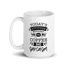 Sarcasm And Coffee Oversized Coffee Mug - White Coffee Mug