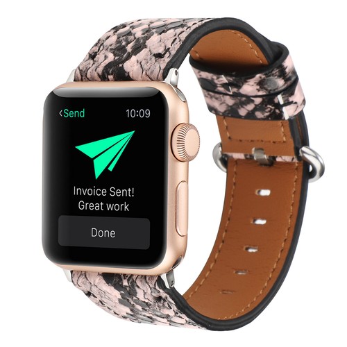 Snake Skin Design Leather iWatch Band Straps For Apple Watch Series 7 6 5 4 3 2 - Bild 29 von 36