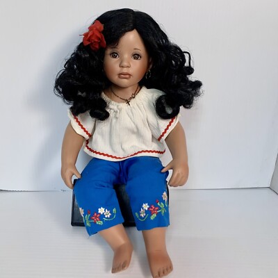 Maria” 2002 RARE DANBURY MINT PORCELAIN LATINA DOLL By Artist