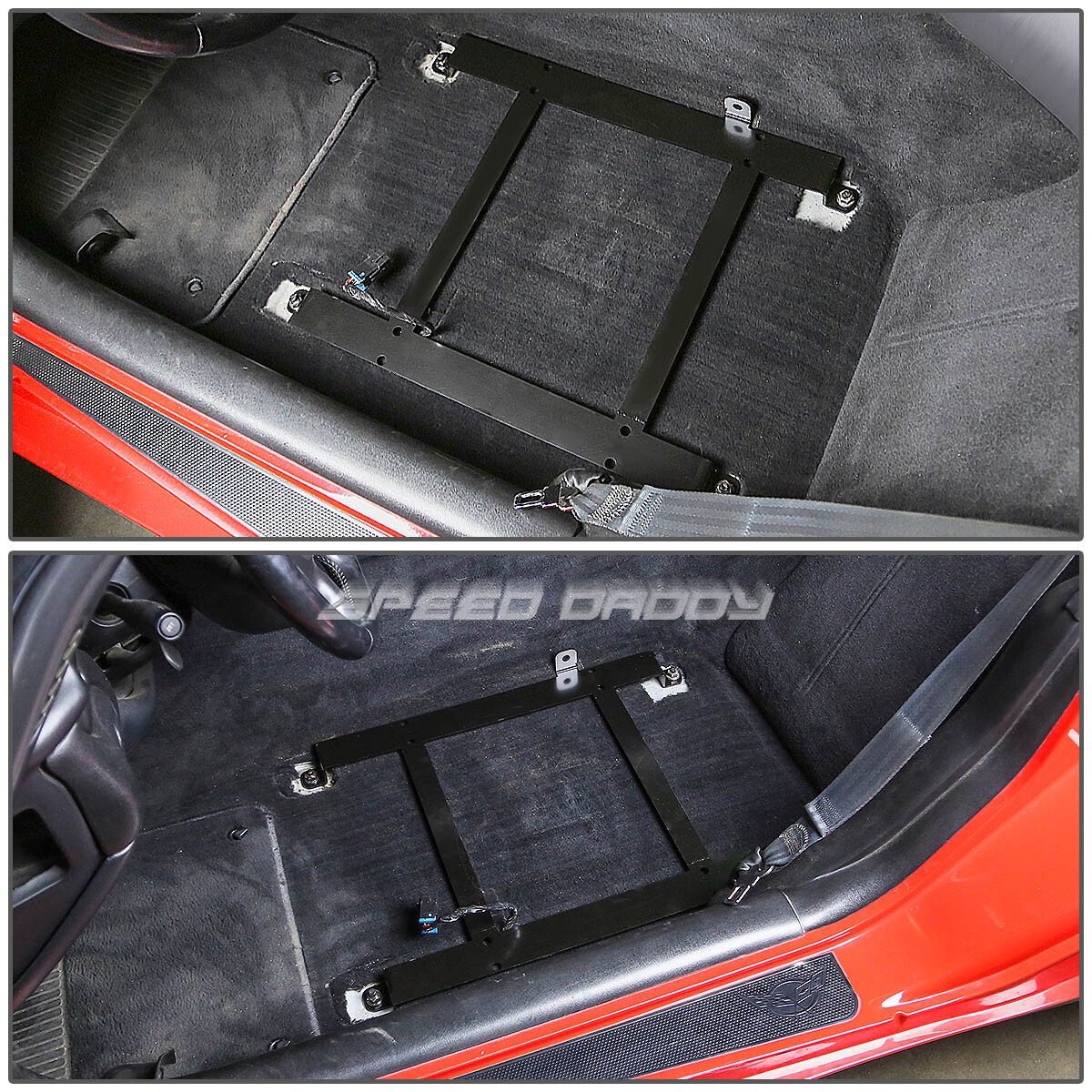 FOR 9704 CORVETTE C5 2X LOW MOUNT RACING BUCKET SEAT BASE TENSILE