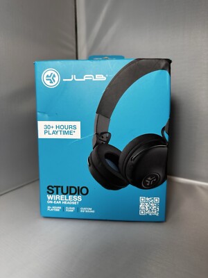 JLab Audio Studio Wireless On Ear Headphones Black  NEW (Open Box)