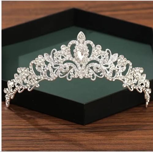 Tiara Set Wedding Bridal/ Prom/ Quince Rhinestones Crystal Necklace Earrings - Picture 5 of 5