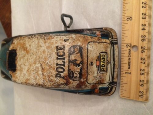 Texas Estate, approx1940s VTG Litho Police Friction Toy Car Windup - Picture 2 of 4
