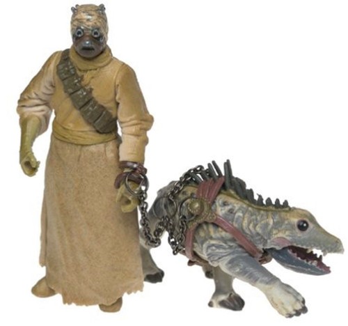Vintage Star Wars Attack of Clones “Tusken Raider with Massiff” Figures 2002 NIB - Picture 2 of 3