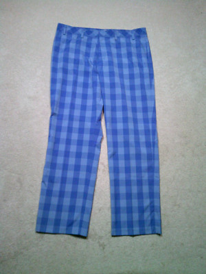 NWOT Adidas Golf Pants Mens 36x30 Blue Check